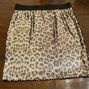 Karen Kane leopard print sequin skirt
